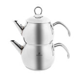 Karaca Adelya metal teapot set in small size